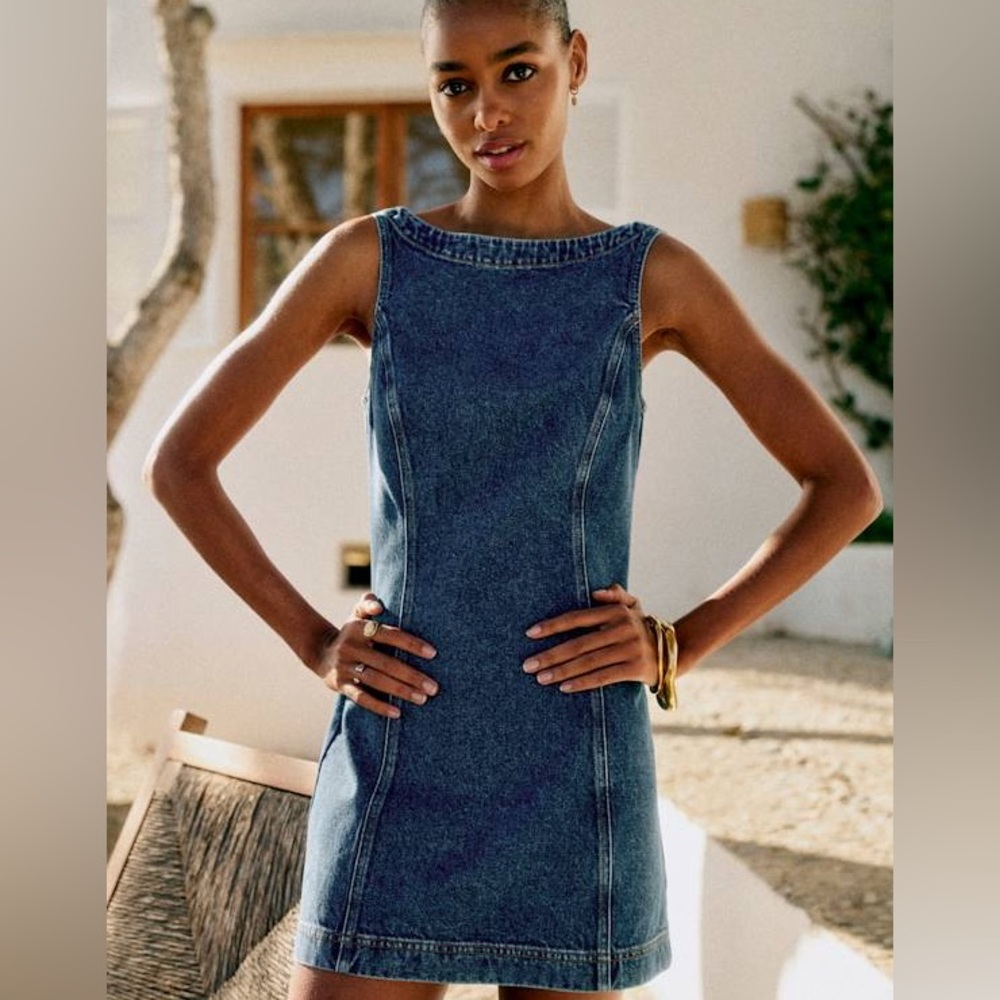 Sezane Blue Denim Dress